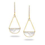Doves White Orchid 18k Yellow Gold Gemstone Earrings - E9032WMP-1 photo