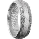 Lashbrook Black & White Damascus Steel Meteorite 7mm Men's Wedding Band - D7DGE13_METEORITE+ACID photo2