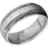 Lashbrook Black & White Damascus Steel Meteorite 7mm Men's Wedding Band - D7DGE13_METEORITE+ACID photo