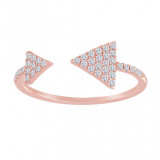 Meira T 14k Rose Gold Pave Diamond Open Arrow Ring photo