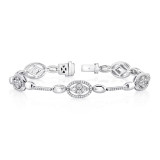 Uneek Bracelet with Navette Diamond Clusters and Oval Halo Details - LVBR06 photo