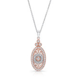 Uneek Vintage-Inspired Elliptical Filigree Diamond Pendant - LVN685RW photo