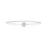 Uneek Linden Skinny Bangle with Emerald-Shaped Diamond Cluster and Halo Accent - LVBAWA8111W photo