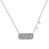 Meira T 14k White Gold Diamond Bezel Necklace photo