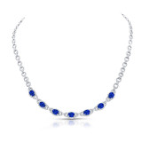 Uneek Blue Sapphire Diamond Necklace - LVN698OVBS photo