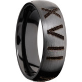 Lashbrook Black Zirconium 7mm Men's Wedding Band - Z7D_BLCVROMANNUMERAL1+SATIN photo2