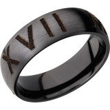 Lashbrook Black Zirconium 7mm Men's Wedding Band - Z7D_BLCVROMANNUMERAL1+SATIN photo