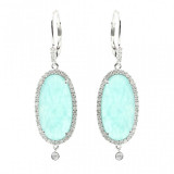 Meira T White Gold Blue Amazonite Diamond Earrings photo