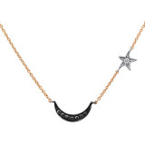 Meira T 14k Rose Gold Half Moon and Star Necklace photo
