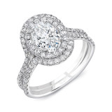 Uneek Oval Diamond Engagement Ring with Staggered Double Halo and Pave Double Shank - LVS995OV-7.5X5.5OV photo
