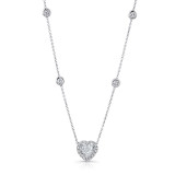 Uneek Heart-Shaped Diamond Pendant Necklace with Halo - NEK150 photo