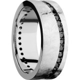 Lashbrook Cobalt Chrome 8mm Men's Wedding Band - CC8FANGLEDETERNITYBLKDIA.02CH+DISTRESSED photo2