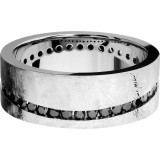 Lashbrook Cobalt Chrome 8mm Men's Wedding Band - CC8FANGLEDETERNITYBLKDIA.02CH+DISTRESSED photo3