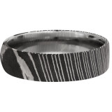 Lashbrook Black & White Damascus Steel 6mm Men's Wedding Band - D6D+ACID photo3