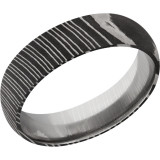 Lashbrook Black & White Damascus Steel 6mm Men's Wedding Band - D6D+ACID photo