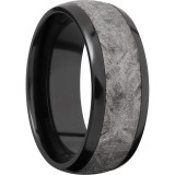 Lashbrook Black Zirconium Meteorite 8mm Men's Wedding Band - Z8D15_METEORITE+POLISH photo2