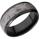 Lashbrook Black Zirconium Meteorite 8mm Men's Wedding Band - Z8D15_METEORITE+POLISH photo