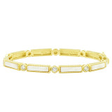 Freida Rothman Baguette Bar Hinge Bangle - YZB080065B-MOP photo