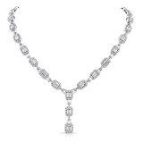Uneek Emerald Cut Diamond Signature Lariat Necklace - LVN529 photo
