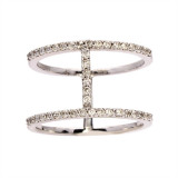 Meira T 14k White Gold Double Shank Pave Diamond Ring photo