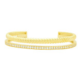 Freida Rothman Double Rope Cuff Bangle In 14K Gold - TPYZB03 photo