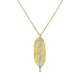 Meira T Yellow Gold Hammered Leaf Necklace photo