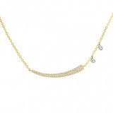 Meira T Yellow Gold Bar Diamond Necklace photo