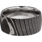 Lashbrook Black & White Damascus Steel 10mm Men's Wedding Band - D10D+ACID photo3