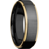 Lashbrook Black & Yellow Zirconium 7mm Men's Wedding Band - Z7FGE21EDGE_14KY+CROSS+SATIN_POLISH photo2