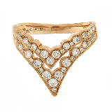 Meira T 14k Rose Gold Diamond Scalloped Ring photo