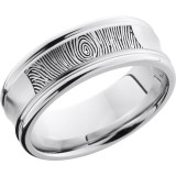 Lashbrook Cobalt Chrome 8mm Men's Wedding Band - CC8REC_LCVFINGERPRINT+SATIN_POLISH photo