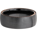 Lashbrook Black & Rose Zirconium 8mm Men's Wedding Band - Z8DSIDEBRAID_14KR+SATIN photo3