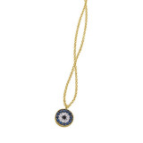 Meira T 14k Yellow Gold Rounded Evil Eye Necklace photo