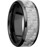 Lashbrook Black Zirconium 8mm Men's Wedding Band - ZC8B15(NS)_SILVERCF+POLISH photo2