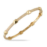 Doves Deco Diamond 14k Yellow Gold Bangle Bracelet - B9560 photo