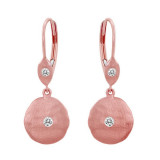 Meira T 14k Rose Gold Hammered Diamond Earrings photo