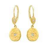 Meira T 14k Yellow Gold Hammered Diamond Earrings photo