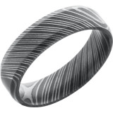 Lashbrook Black & White Damascus Steel 6mm Men's Wedding Band - D6B+ACID photo