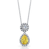 Uneek Natureal Collection Yellow Pear Diamond Pendant - LVN646 photo