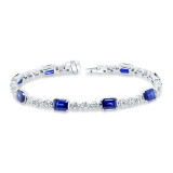 Uneek Blue Sapphire Link Diamond Bracelet - BR2001BSEC photo