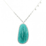 Meira T White Gold Rough Blue Amazonite Necklace photo