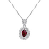 Uneek Oval Ruby Diamond Pendant - LVNRI290R photo