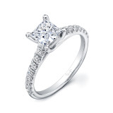 Uneek Princess-Cut Diamond Engagement Ring with Graduated Melee Diamonds U-Pave Set on Upper Shank - USM034-5.5PC photo