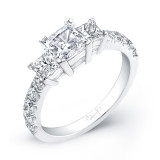 Uneek Semi Mount Three Stone Diamond Engagement Ring - LVS745 photo