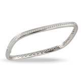 Doves Deco Diamond 18k White Gold Bangle Bracelet - B9159 photo