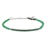 Meita T Black Rhodium Emerald Bar Bracelet photo