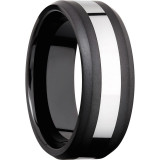 Lashbrook Black & White Tungsten Men's Wedding Band - TCR8335+POLISH_BEAD photo2