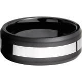 Lashbrook Black & White Tungsten Men's Wedding Band - TCR8335+POLISH_BEAD photo3