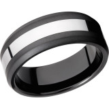 Lashbrook Black & White Tungsten Men's Wedding Band - TCR8335+POLISH_BEAD photo