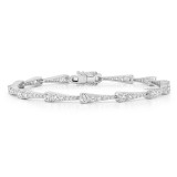 Uneek Bracelet with Graduating Round Diamonds in Tapered Bars - LVBRR1502W photo
